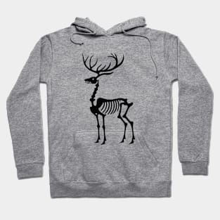 Dark academia Christmas skeleton reindeer Hoodie